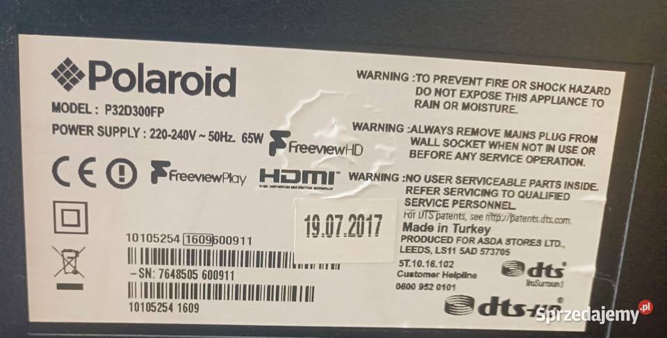 Telewizor Smart 32 całe Polaroid Nowa Sól