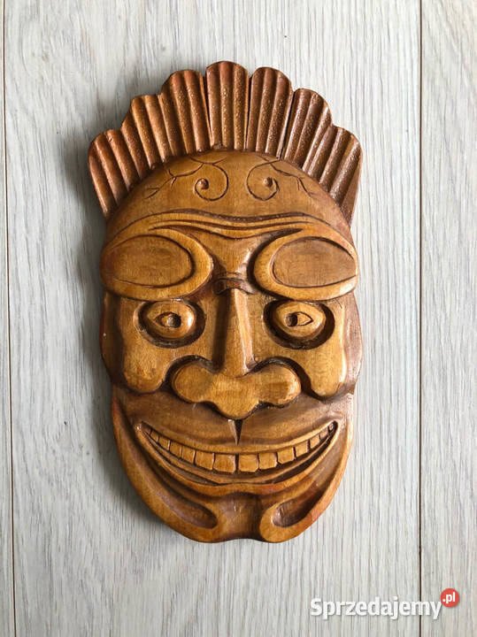 Drewniana maska dekoracyjna rękodzieło Kielce