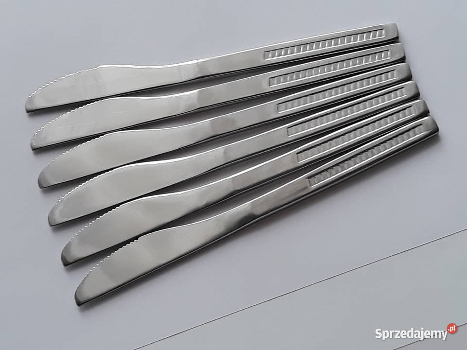 Noże obiadowe KRATKA Polwid sztućce PRL