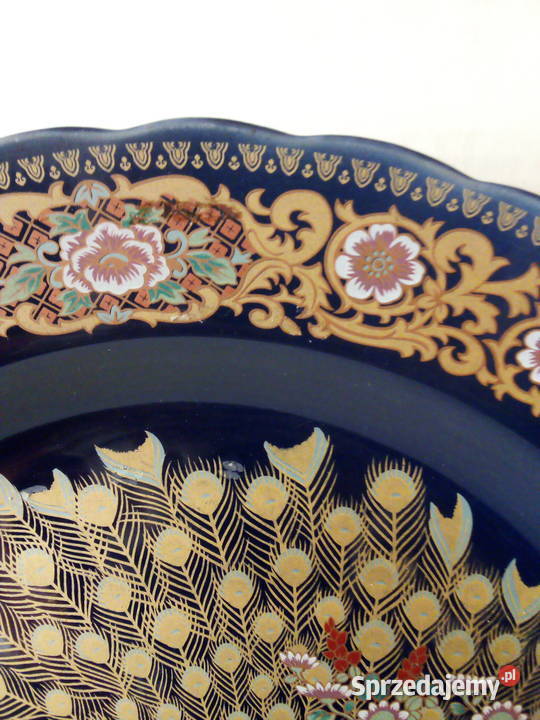ogromna patera z pawiem vintage Maroko ceramika śląskie Częstochowa sprzedam