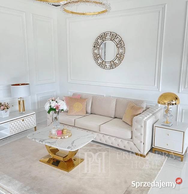 Sofa glamour nowojorska do salonu pikowana Warszawa