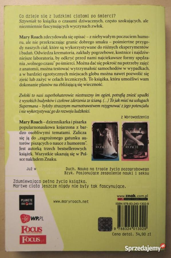 Mary Roach Sztywniak Osobliwe życie nieboszczykó dolnośląskie Wrocław