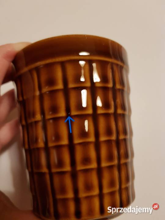 Kubek Kratka bez ucha Pruszków porcelit PRL Dąbrowa Górnicza