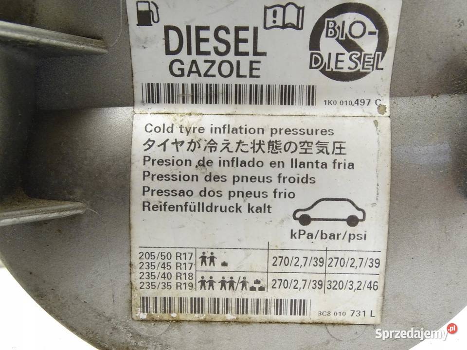 KLAPKA WLEWU PALIWA KOREK VW PASSAT CC LC8Y