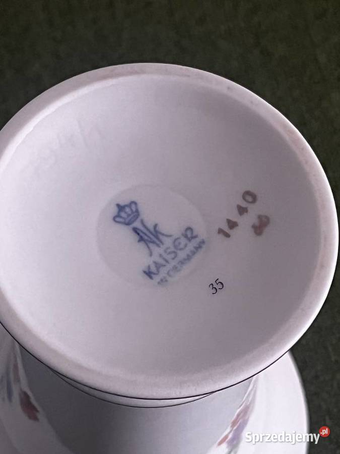 Wazonik AK Kaiser kwiaty złote zdobienia 12