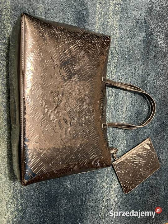 Unikat Torba Shopper Love Moschino srebrna Łomianki