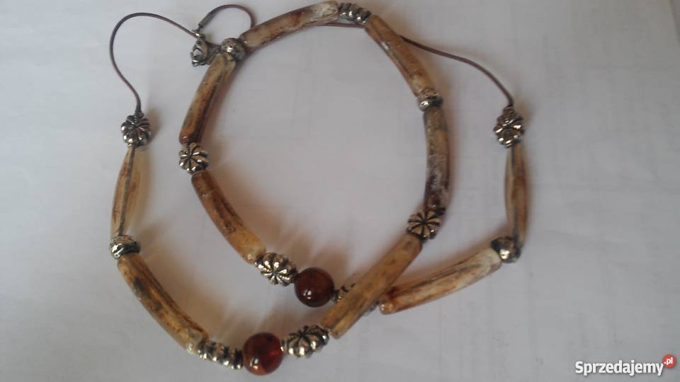 Naszyjnik ze sztucznego bursztynu Ozdoby Galanteria i dodatki Częstochowa