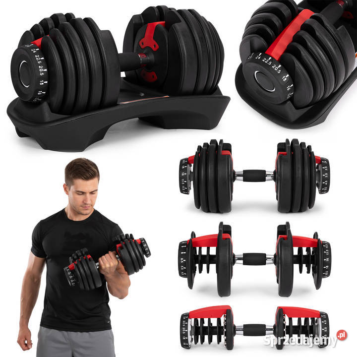 Hantel regulowany żeliwny z podstawką obciążenie