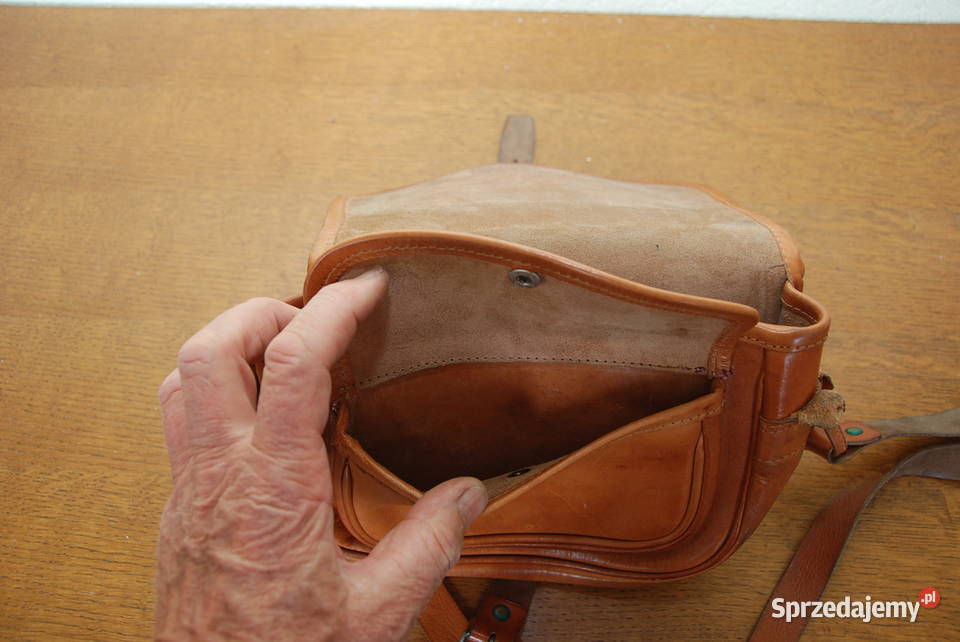 Teczka Skórzana Listonoszka MYŚLIWSKA gruba Warszawa