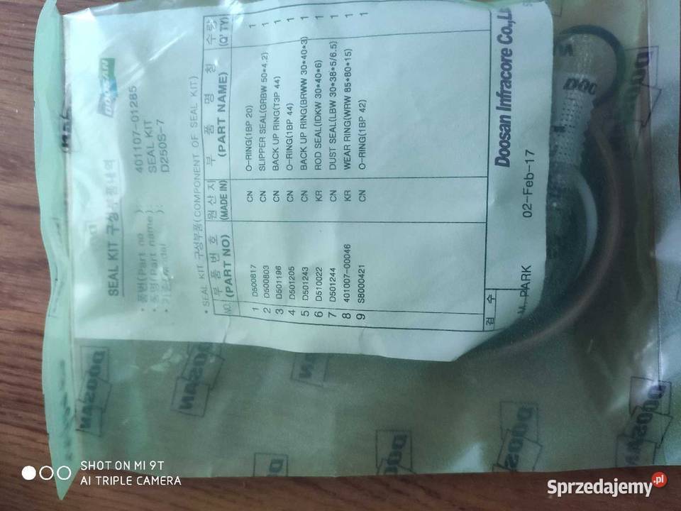 Kpl uszczelek siłownika wózka widłowego DOOSAN Pozostałe Starogard Gdański