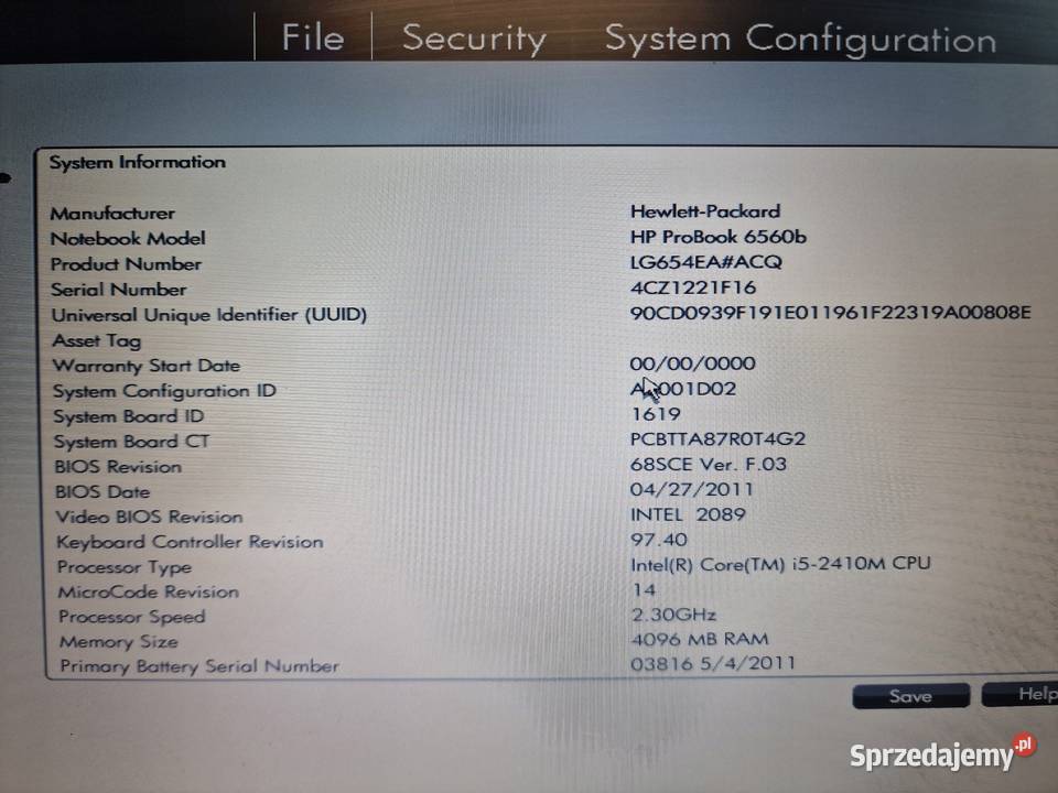 HP Probook 6550b i5 RAM 4GB Dysk 320GB do IBM/Lenovo Warszawa