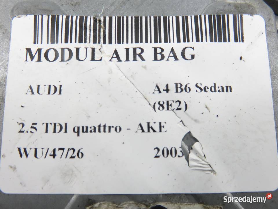 MODUŁ AIRBAG AUDI A4 B6 Sedan 8E2 4B0959655G małopolskie