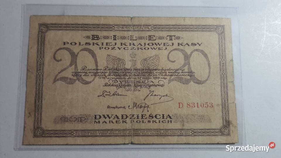 RARYTAS 20 MAREK POLSKICH 1919 s E mazowieckie Warszawa