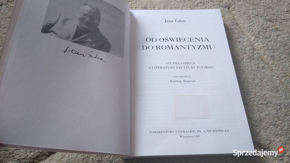 oświecenia do romantyzmu Jean Fabre Książki naukowe i popularnonaukowe sprzedam
