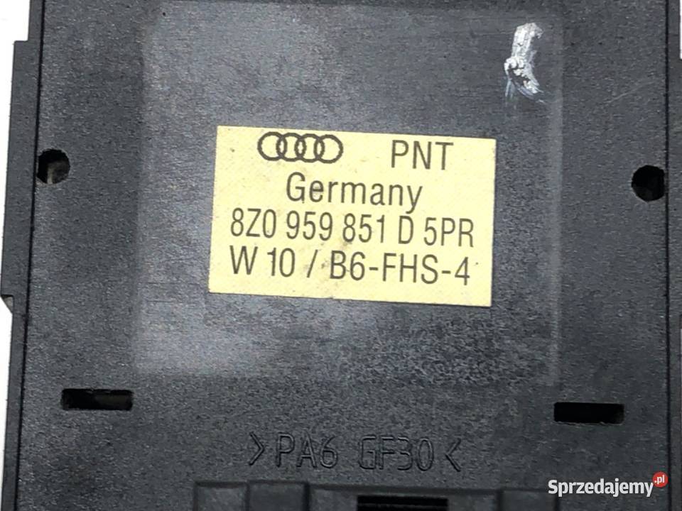 PRZEŁĄCZNIK SZYB AUDI A4 B6 8Z0959851D 0005 Mechanizmy opuszczania szyb