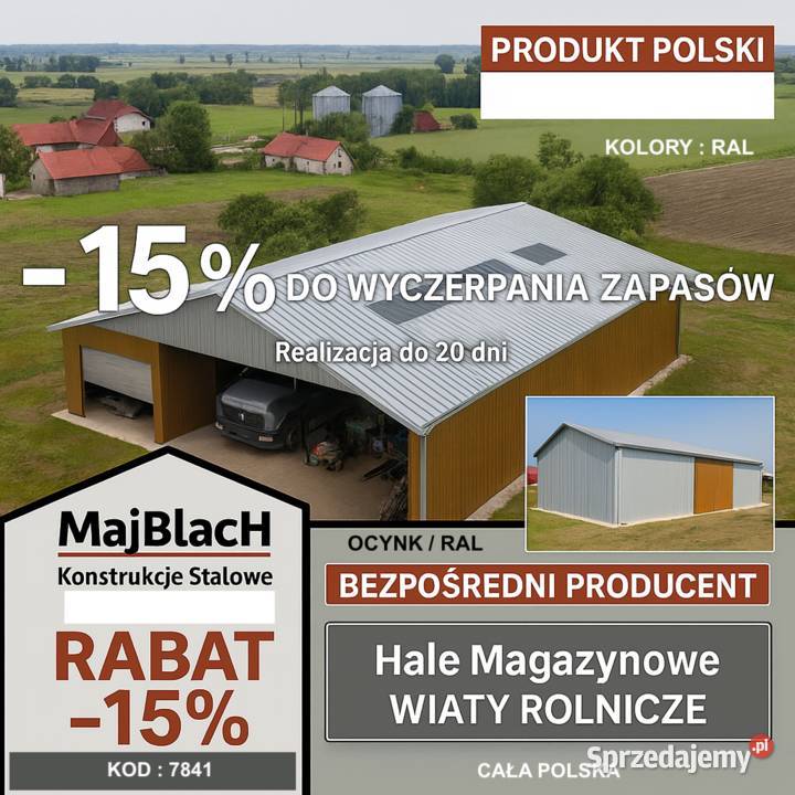 A55Konstrukcja Stalowa Hala Garaż Blaszany Mońki