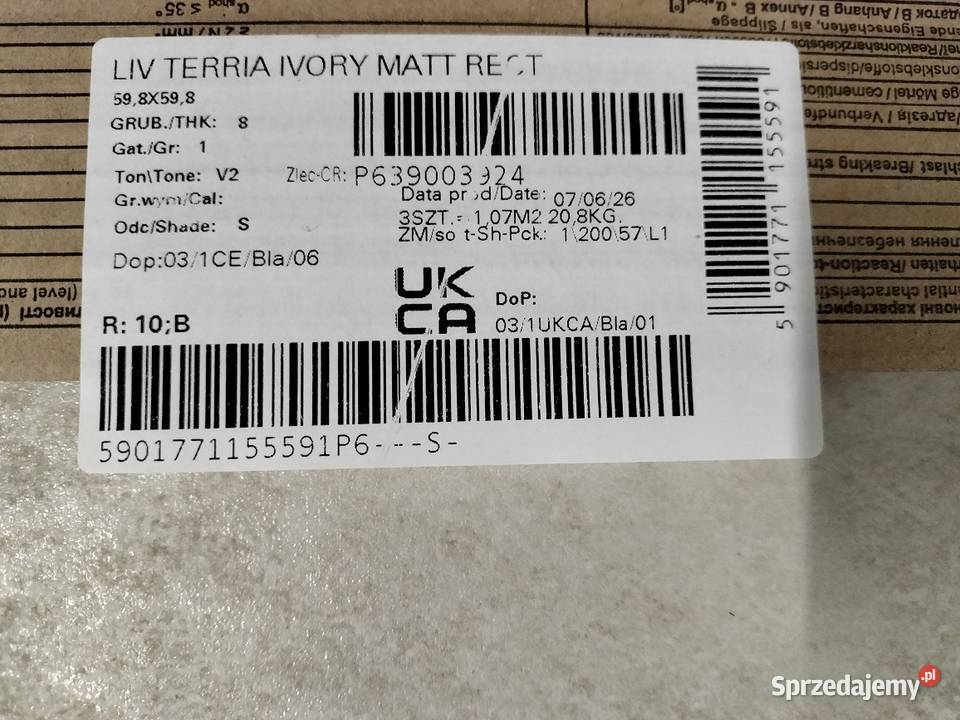 Gres szkliwiony LIV TERRIA IVORY MATT gat1 Stęszew
