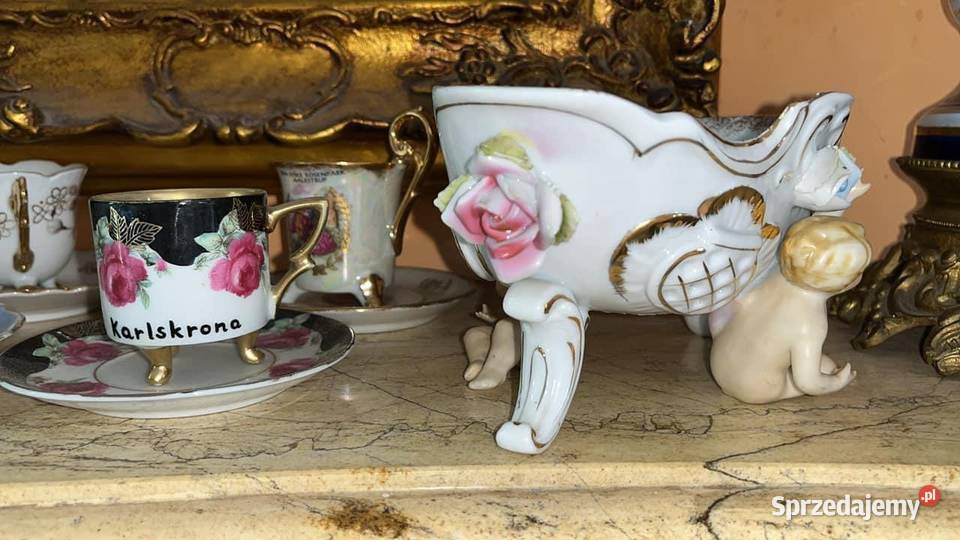 Patera z aniołami dwóch stronach Na nóżkach Syg Gdańsk