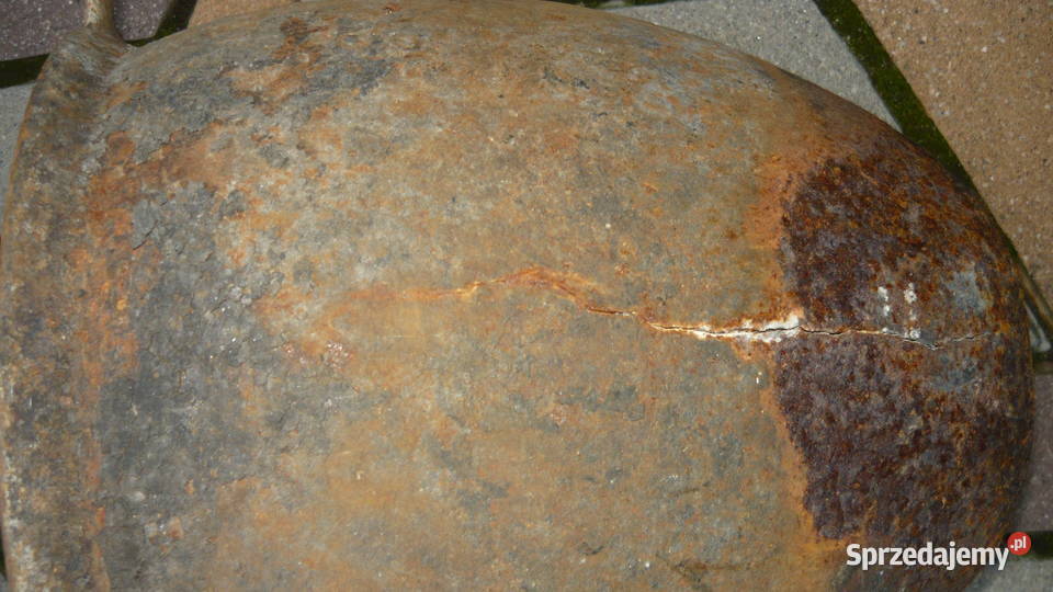 Stary żeliwny gar garnek sagan PRL duży mały