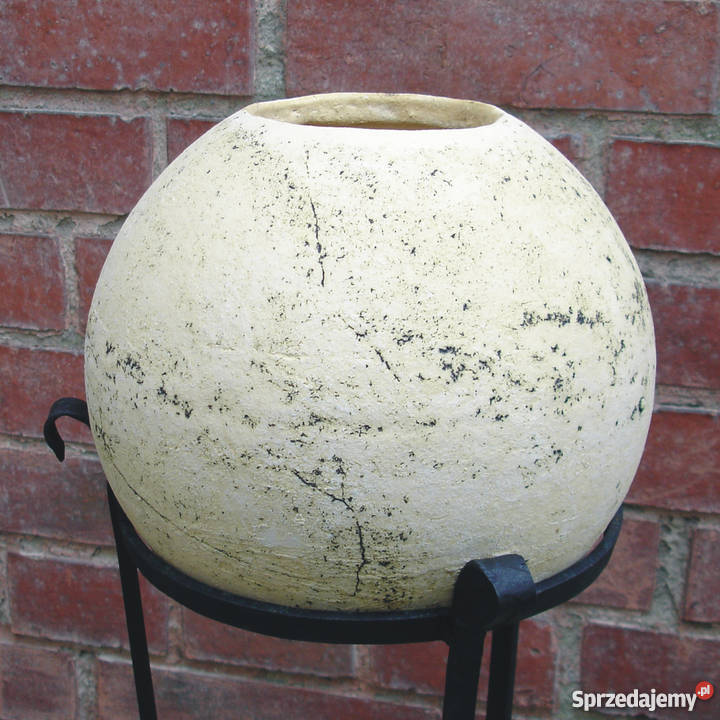 Donica ceramiczna mrozoodporna + stojak od kowala 70 cm.