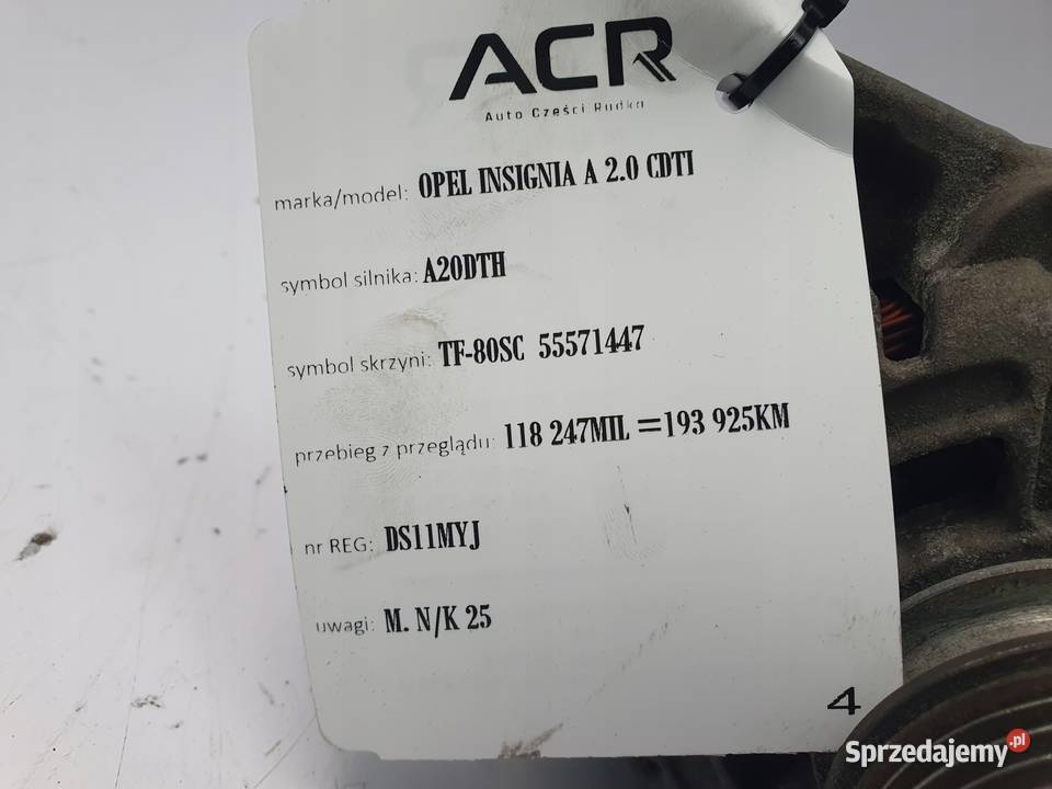 ALTERNATOR Opel Insignia 20 CDTI 13502583 BJ sprzedam