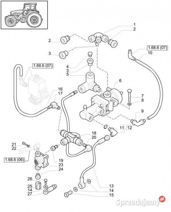 Holland T6010 T6090 T6070 Zawor hamulca przycz