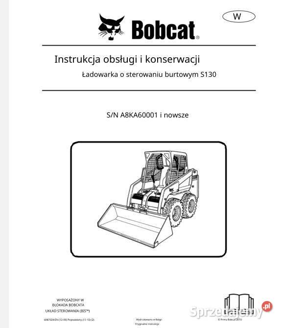 Bobcat S130 S 130 instrukcja obsługi DTR wysyłka