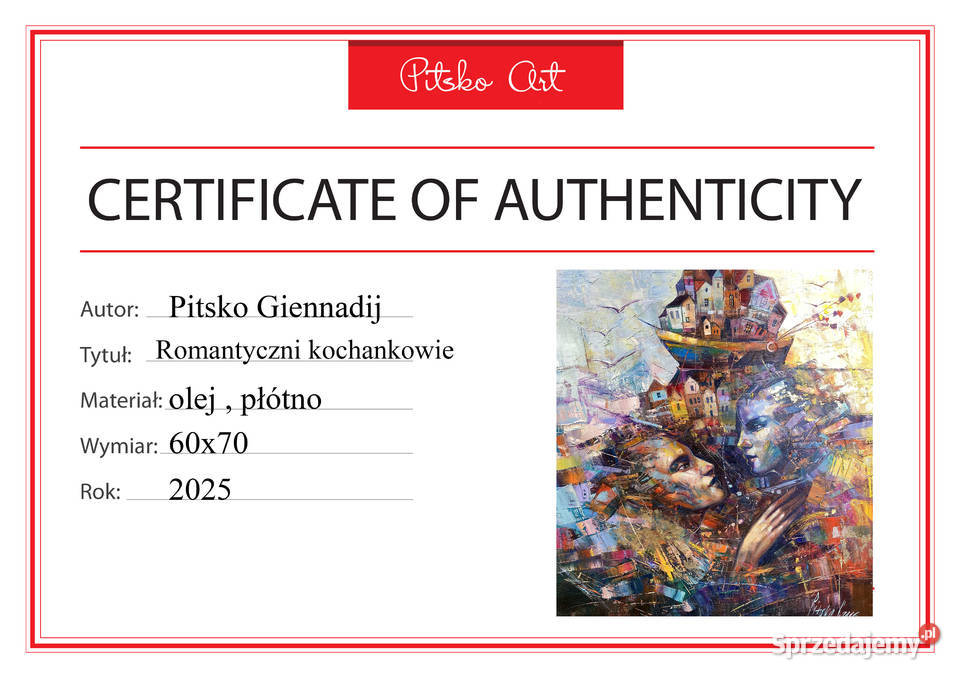 Pitsko Giennadij Romantyczne kochankowie 60x70 Rumia