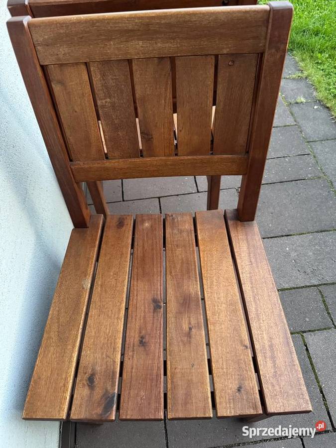 Krzesła ogrodowe tarasowe kuchenne IKEA PPLAR drewno Dąbie sprzedam