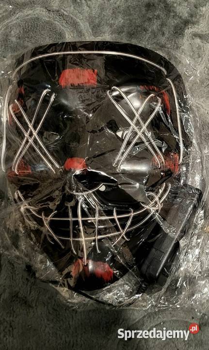 Dwie maski led neonowe hallowen Plastik  Mrągowo