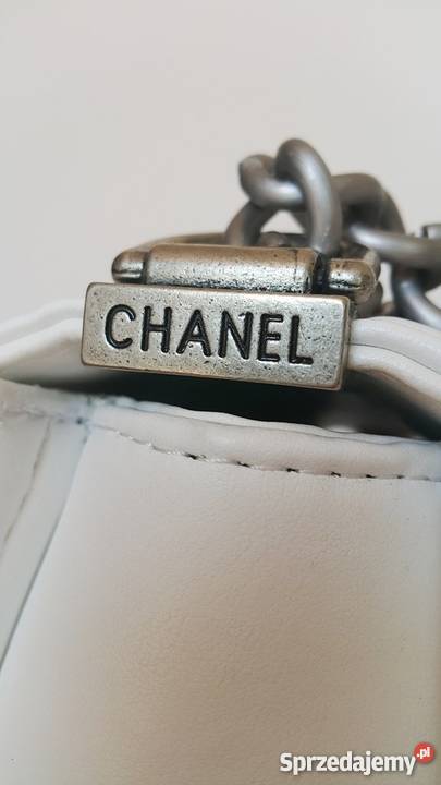 DUŻA CHANEL BOY JUMBO BIAŁA PIKOWANA ŁAŃCUCH Torby i torebki Bydgoszcz