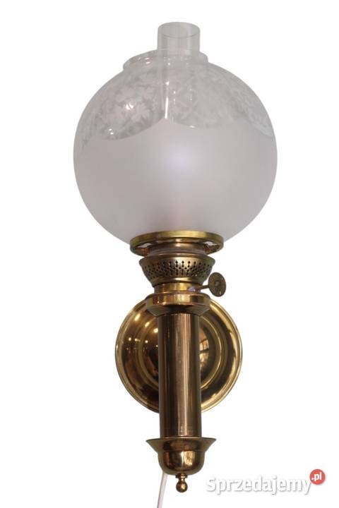 Kinkiet ścienny vintage styl naftowy szklany Szczecin sprzedam