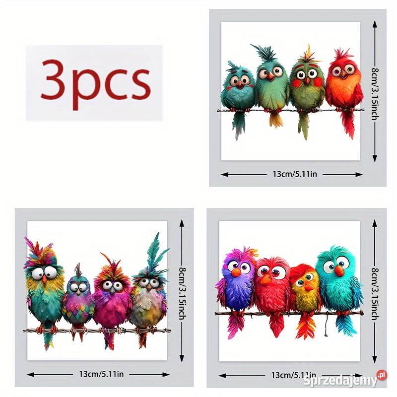 Naklejki Sowy Zestaw 3 Samoprzylepne AS Płock sprzedam