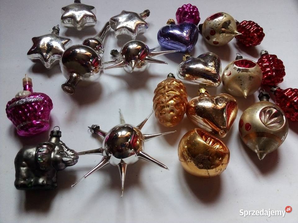 stare bombki szklane vintage PRL Częstochowa