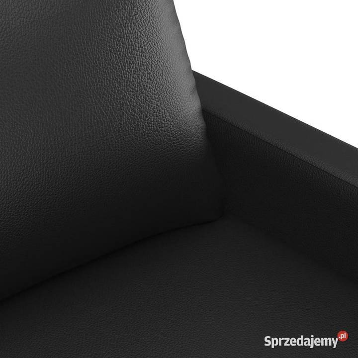 2osobowa sofa z poduszkami czarna sztuczna skóra Sofy i kanapy Warszawa