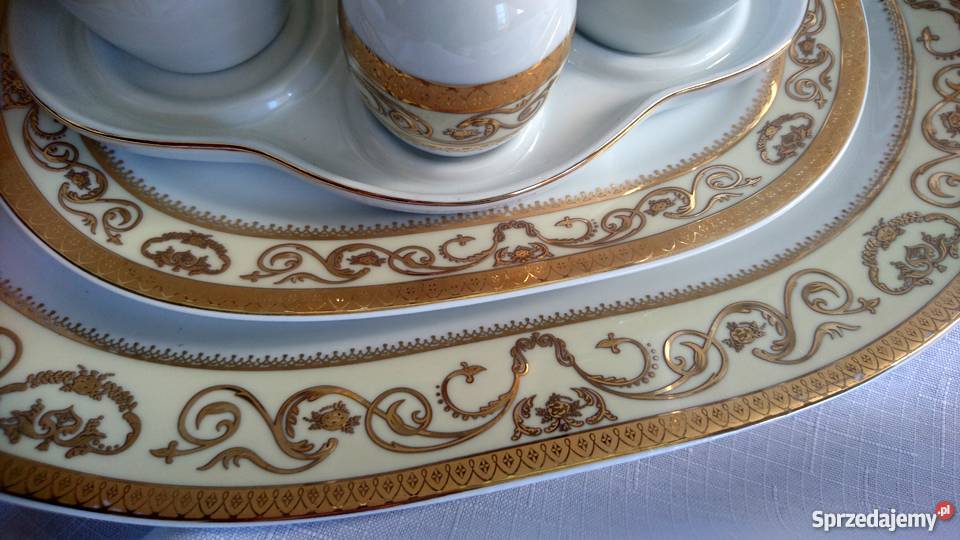 Porcelana serwis obiadowy kawowy 51 zdobiony