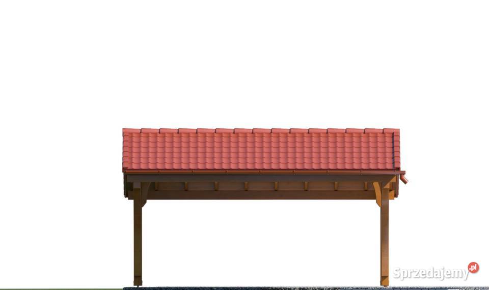 Drewniana dwustanowiskowa wiata garażowa Altany i wiaty warmińsko-mazurskie Mrągowo