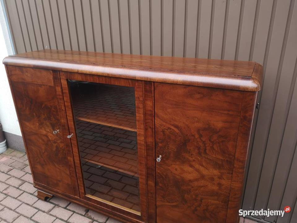 Biblioteka Witryna ARTDECO Orzech Zgrabna Stara sprzedam