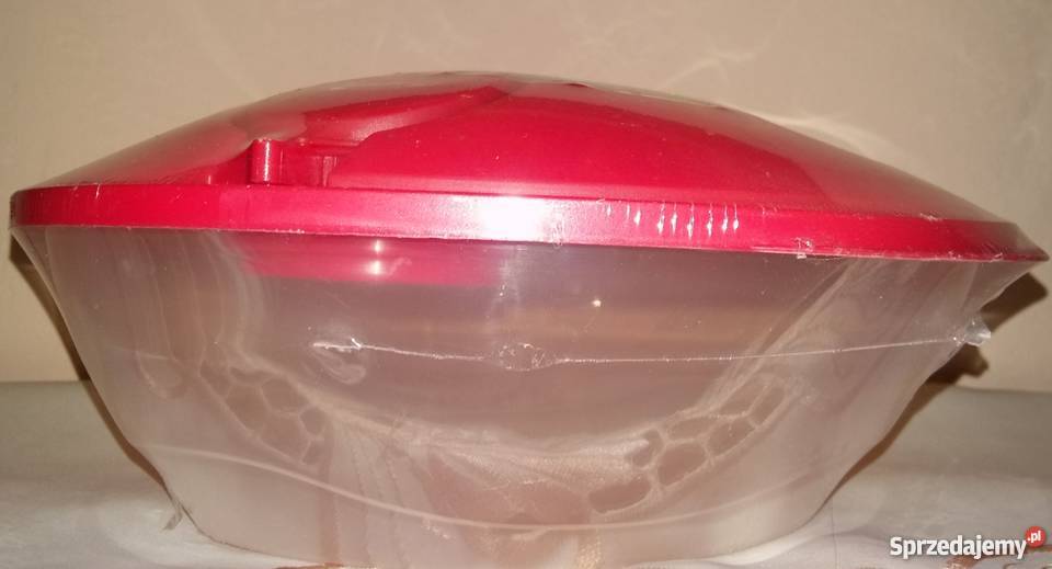 Pojemnik plastikowy z widelczykiem i pojemnikiem odcienie czerwieni Dom i Ogród łódzkie Łódź