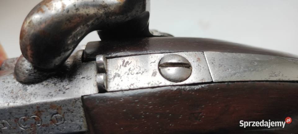 Stary pistolet Francja bojowy oficerski XIXw Militaria Wrocław