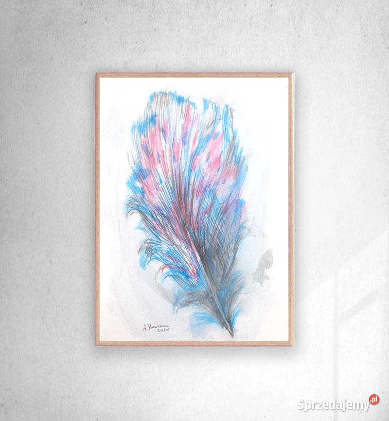 ładna grafika do sypialni obraz z piórkiem śląskie Zawiercie