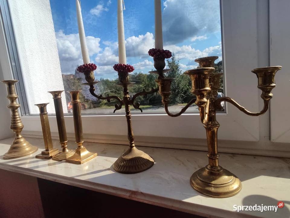 mosiężny stary świecznik świeczniki Świeczniki Gorzów Wielkopolski