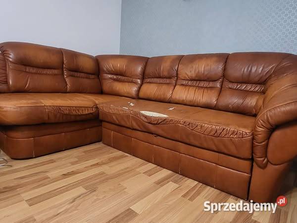Skórzany narożnik z funkcją spania Warszawa