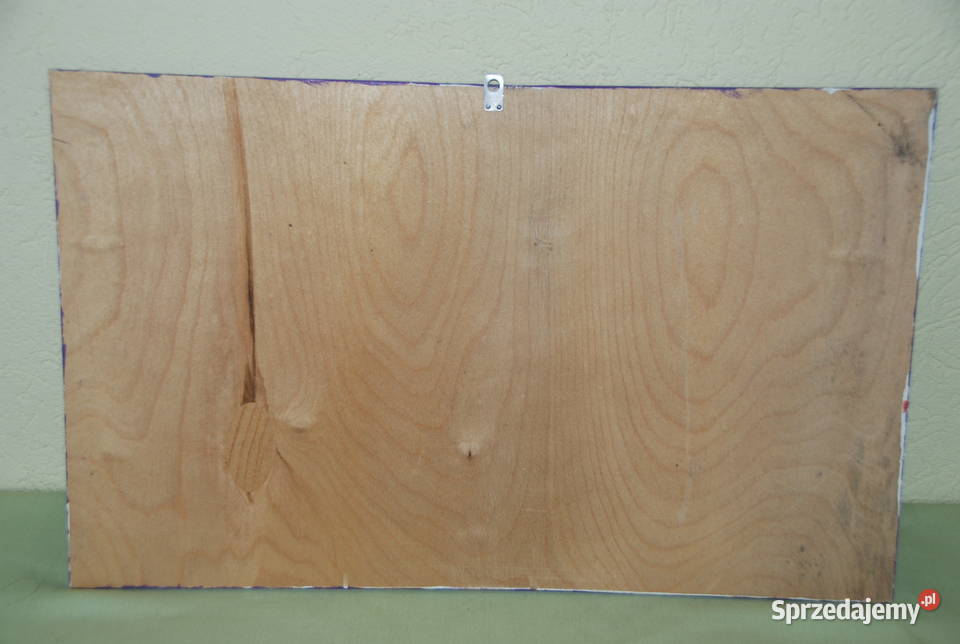 Obraz na desce dzieci w ogrodzie sygnowany Warszawa sprzedam