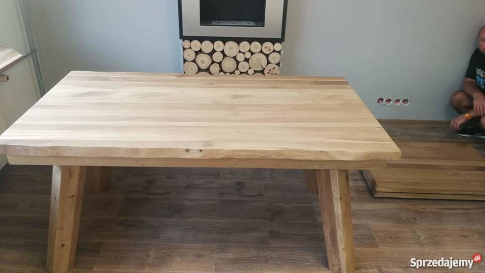 Duży stół lite drewno dąb Rozkładany 73cm Katowice
