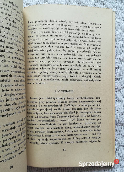O jedności treści i formy Artur Sandauer Białystok sprzedam