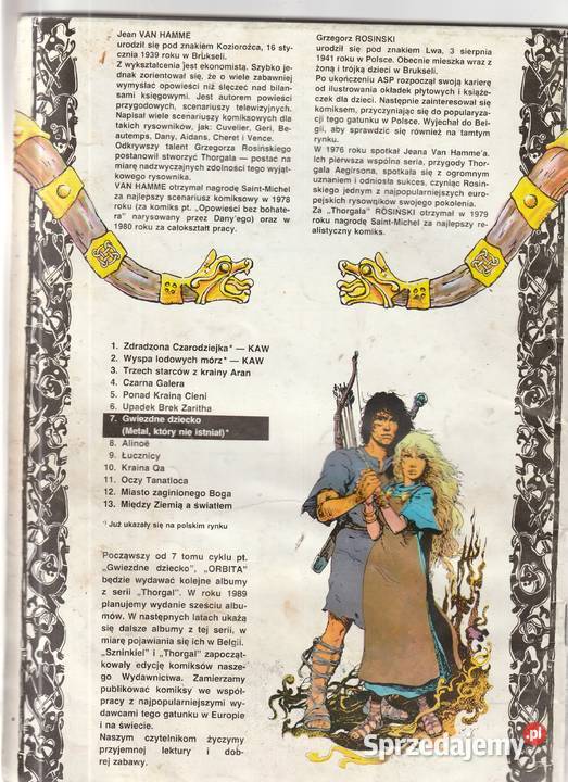 Thorgal Tom 7 Gwiezdne dziecko Jean Van Hamme Pruszków sprzedam