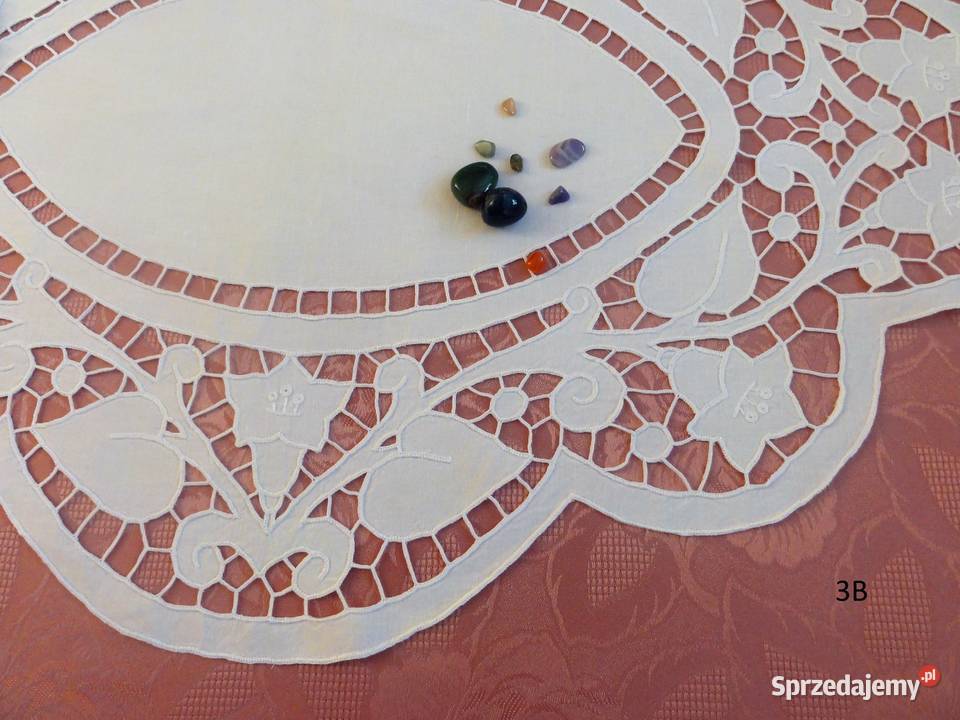 Serwety bieżniki białe haft Richelieu haftowane Lublin