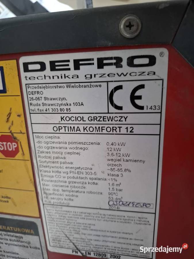 Piec Defro optima komfort 12 okazja Bielsko-Biała