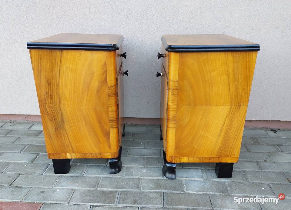 Stare szafki nocne nakastliki zestaw 2 orzech
